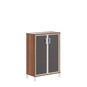 Шкаф средний со стеклянными дверьми в AL-рамке B 420.7 900х450х1286 BORN