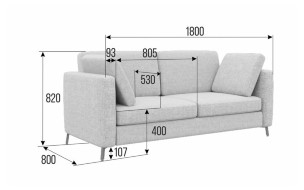 Браско Диван двухместный BRS-2 1800*800*840