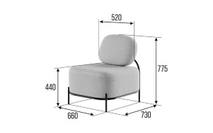 Джайв Диван одноместный JVE-1 670*720*770