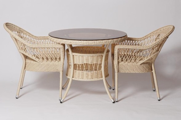 Стол для дачи  FM-2002 белый, диамерт 90 см