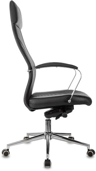 Кресло руководителя Бюрократ CH-610SL-Lux черный эко.кожа крестов. металл хром