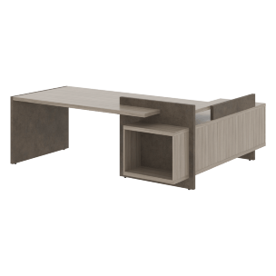 Стол СФ-531201 Дрифтвуд/Бетон чикаго темно-серый 2200х1996х840 WOOD&STONE