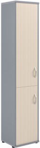 Шкаф колонка с глухой средней и малой дверьми СУ-1.3(L) Клен/Металлик 406*365*1975