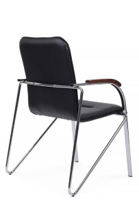 Стул самба с деревянными подлокотниками SMB-02H Хром гальв