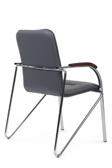 Стул самба с деревянными подлокотниками SMB-02H Хром гальв