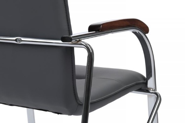 Стул самба с деревянными подлокотниками SMB-02H Хром гальв