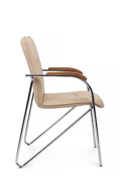 Стул самба с деревянными подлокотниками SMB-02H Хром гальв