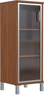 Шкаф-колонка средняя со стеклянной дверью в AL-рамке B 421.7(L) Орех Гарда 475х450х1286